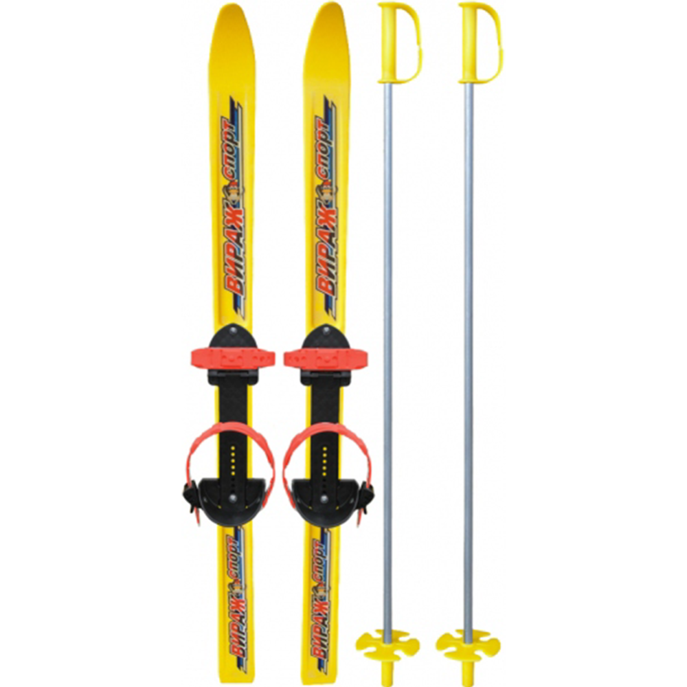 Беговые лыжи «Цикл» Вираж-Спорт, 4342-00, 100/100, с креплениями и палками, в ассортименте
