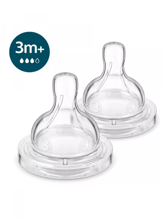 Соска для бутылочки Philips Avent Anti-colic SCY763/02, 3 мес+, 2 шт