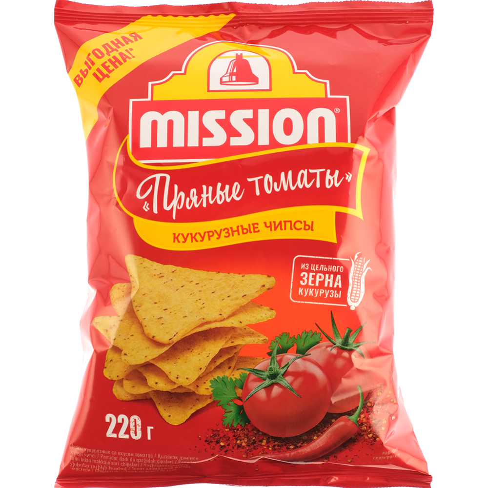 Чипсы «Mission» кукурузные, пряные томаты, 220 г