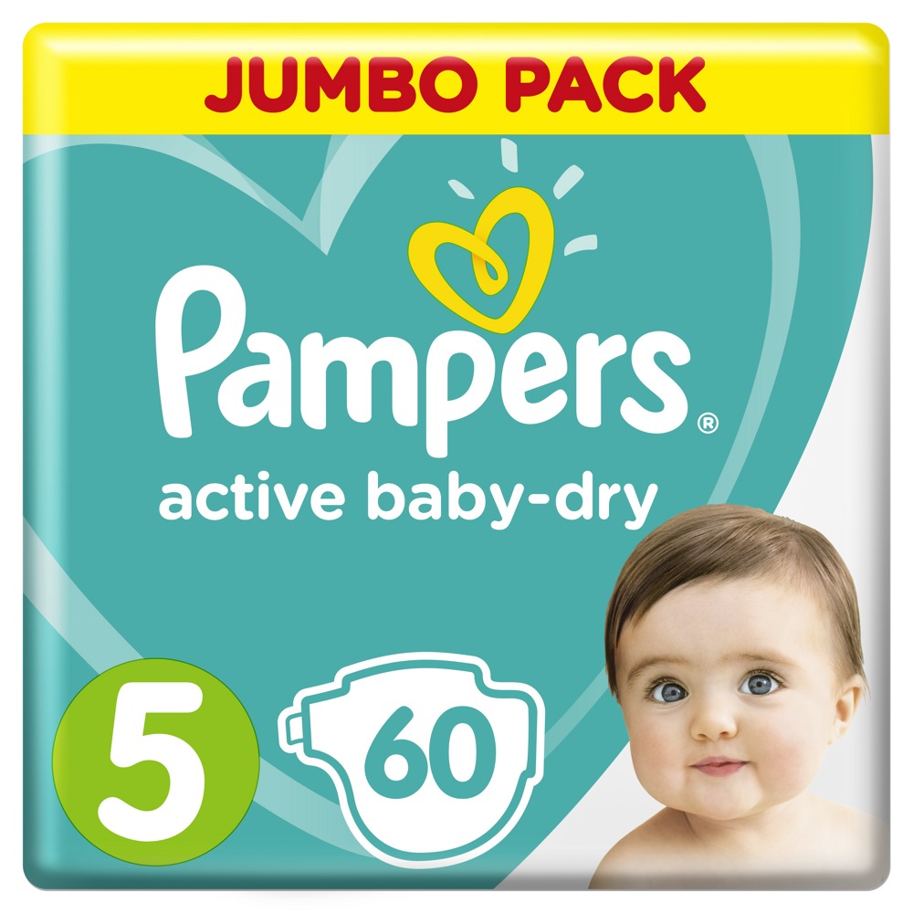 Pampers  Active Baby-Dry  5  Junior   11-16 кг  подгузники, Россия, 60 шт    { 04747 }