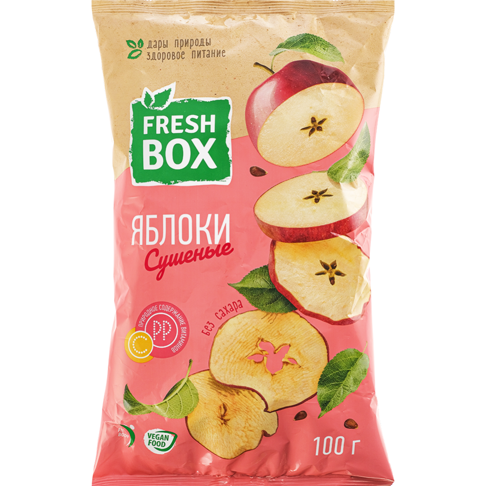 Яблоки сушеные «Fresh Box» неочищенные, 100 г #0