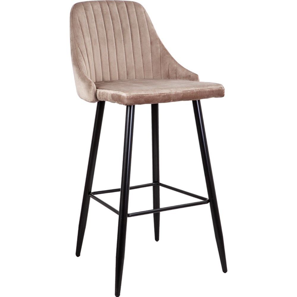 Барный стул «AksHome» Megan-2, HLR8, бежевый велюр/черный
