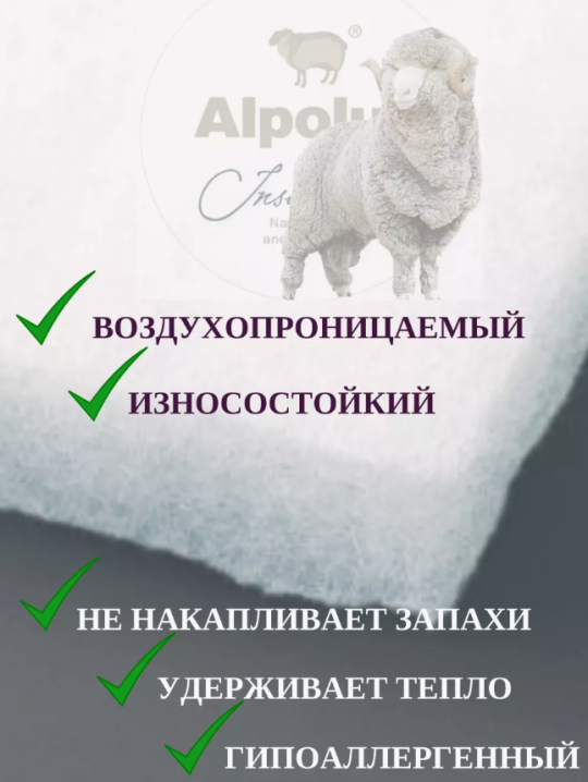 Утеплитель тонкий синтепон Alpolux 100 г 1 м