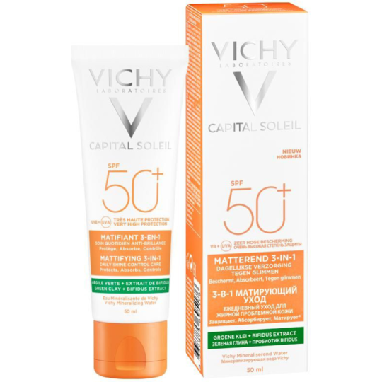 Матирующий уход для проблемной кожи «Vichy» Capital Soleil, SPF50+, 50 мл