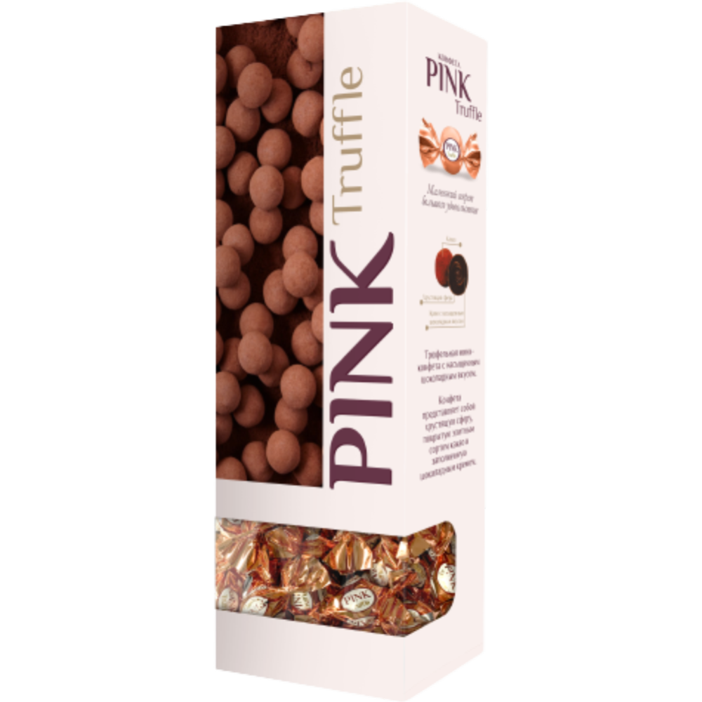 Конфеты глазированные «Pink» Truffle, с комбинированными кремовыми начинками, 163 г