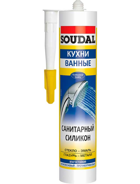 Герметик силиконовый санитарный SOUDAL  белый 280мл