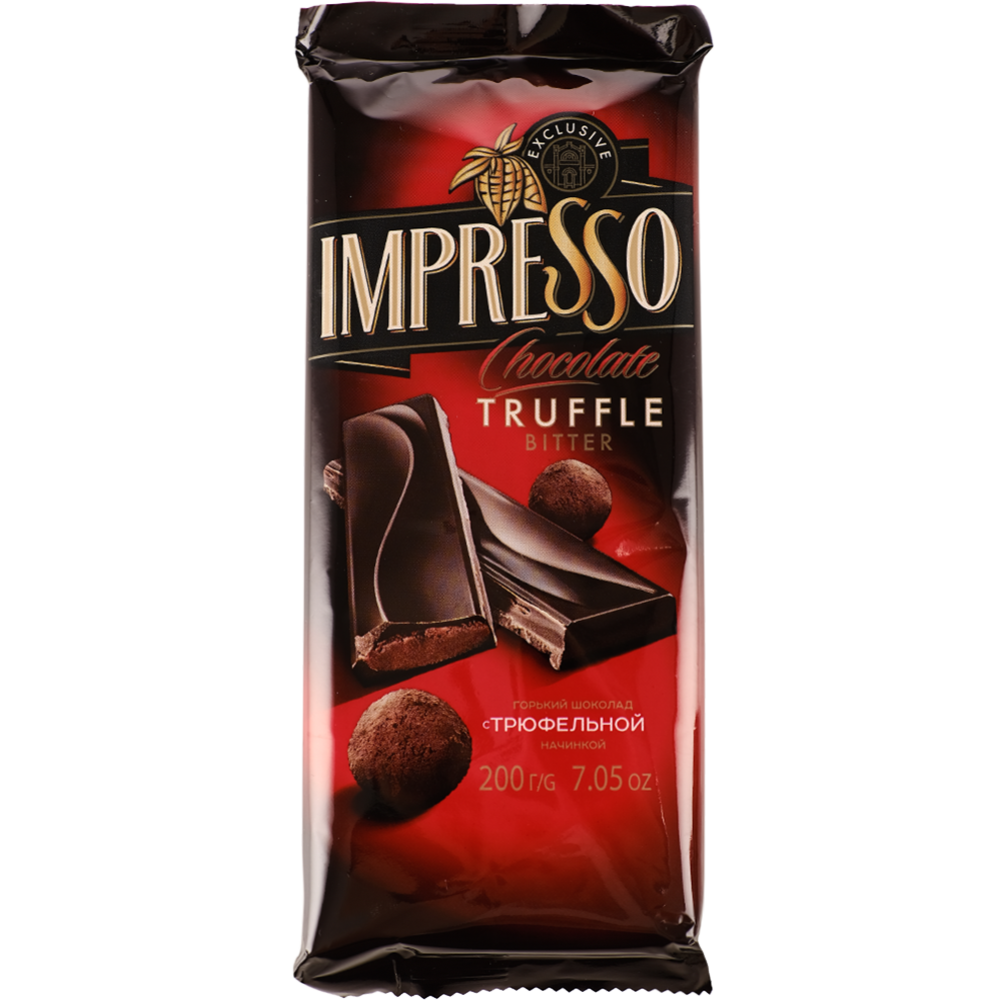 Шоколад «Impresso» горький с трюфельной начинкой, 200 г #0