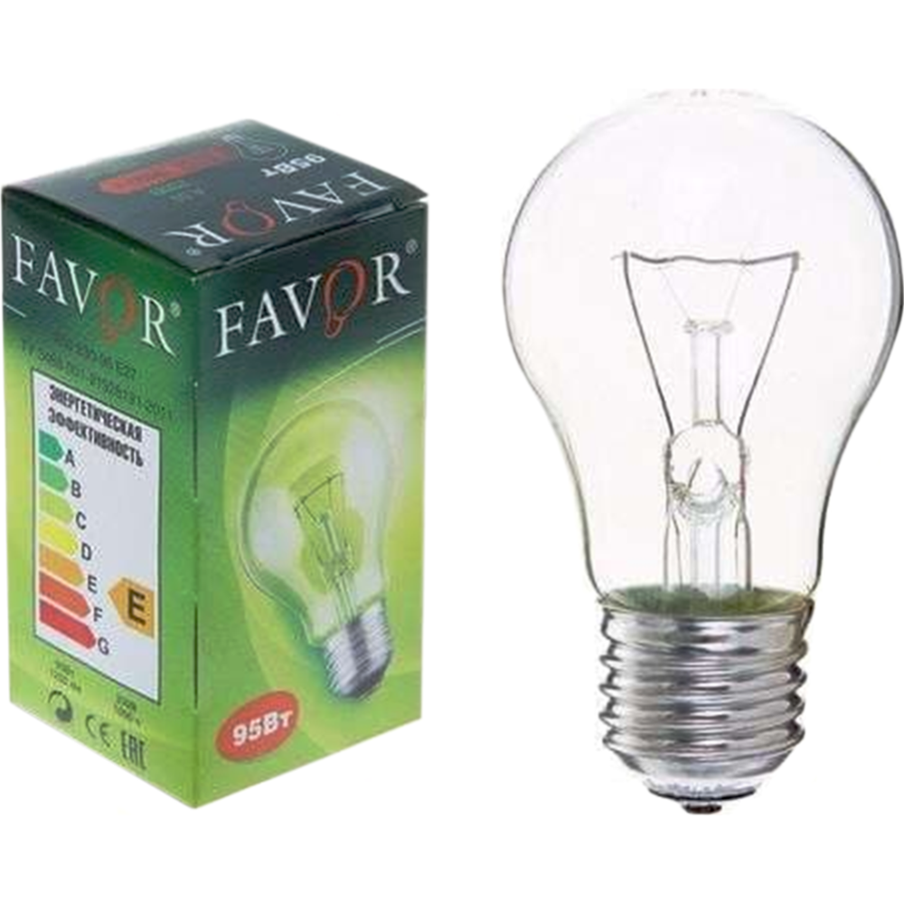 Лампа накаливания «Favor» A50, 230-95, E27 #0