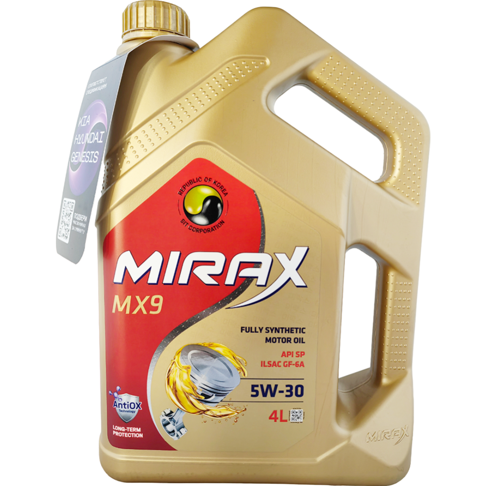 Масло моторное «Mirax» синтетическое Mirax MX9, 607029, 4 л