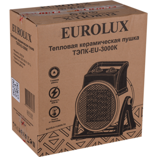 Тепловая пушка «Eurolux» ТЭПК-EU-3000K, 67/1/37