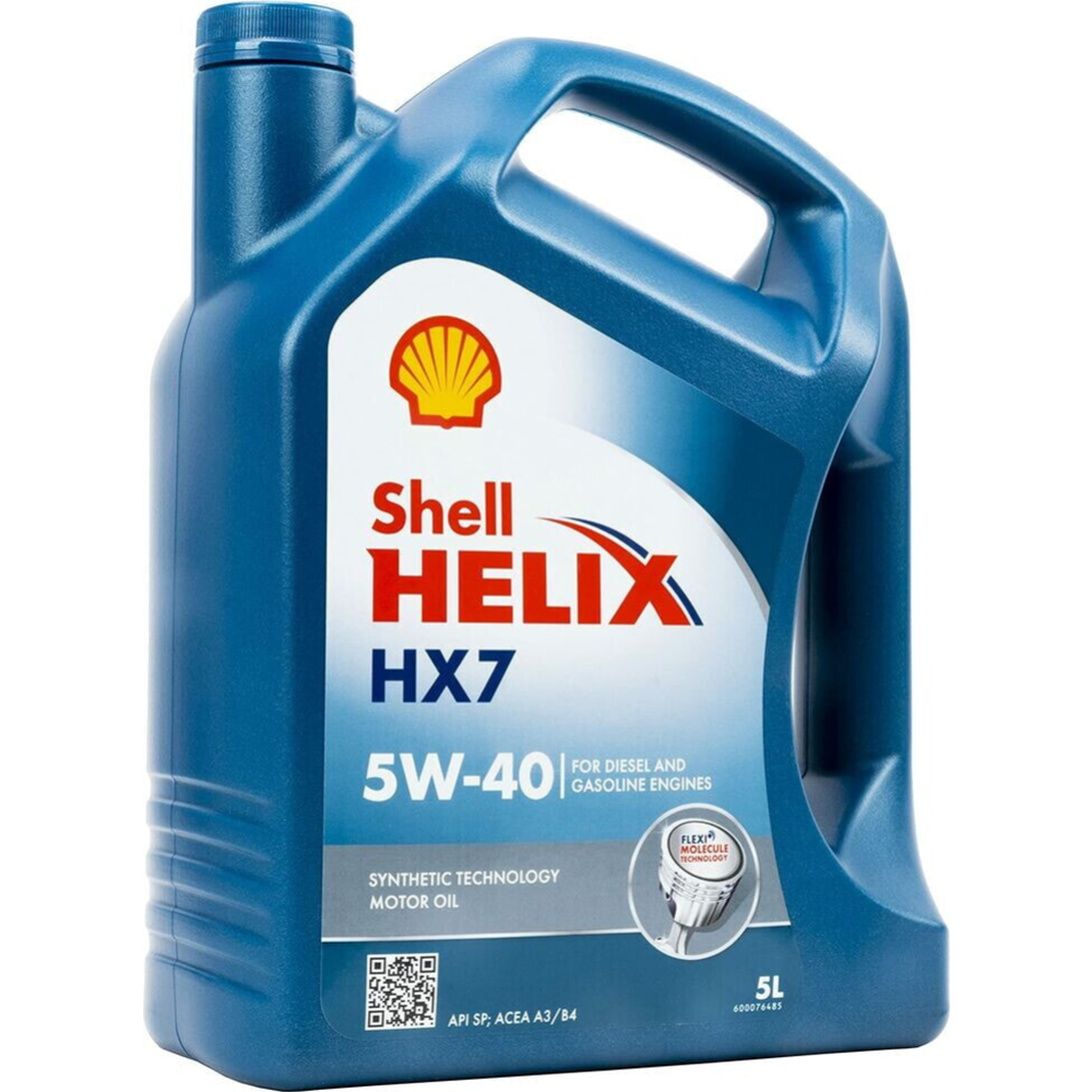 Масло моторное «Shell» синтетическое, Shell Helix-HX7 5w40-5L, 600077181, 5 л