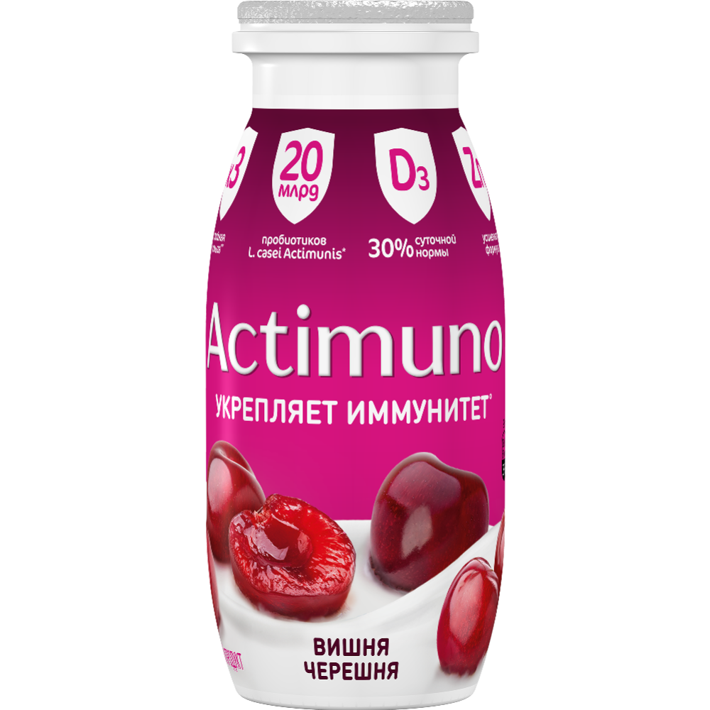 Кисломолочный продукт «Actimuno» с вишней и черешней, 1.5%, 95 г #0