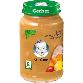 Пюре мясо-овощное «Gerber» рагу, телятина с овощами, 190 г