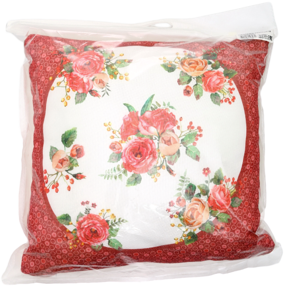 Подушка «Floral» квадратная, белый/красный, 40х40 см