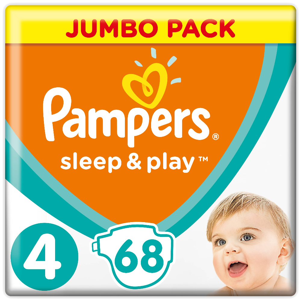 Подгузники детские «Pampers» Sleep & Play, размер 4, 8-14 кг, 68 шт