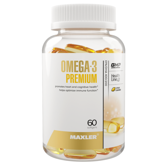 Омега-3 Maxler Omega-3 Premium EPA/DHA 400/200 Citrus Flavor 60 softgels