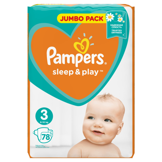 Подгузники детские «Pampers» Sleep & Play, размер 3, 5-9 кг, 78 шт