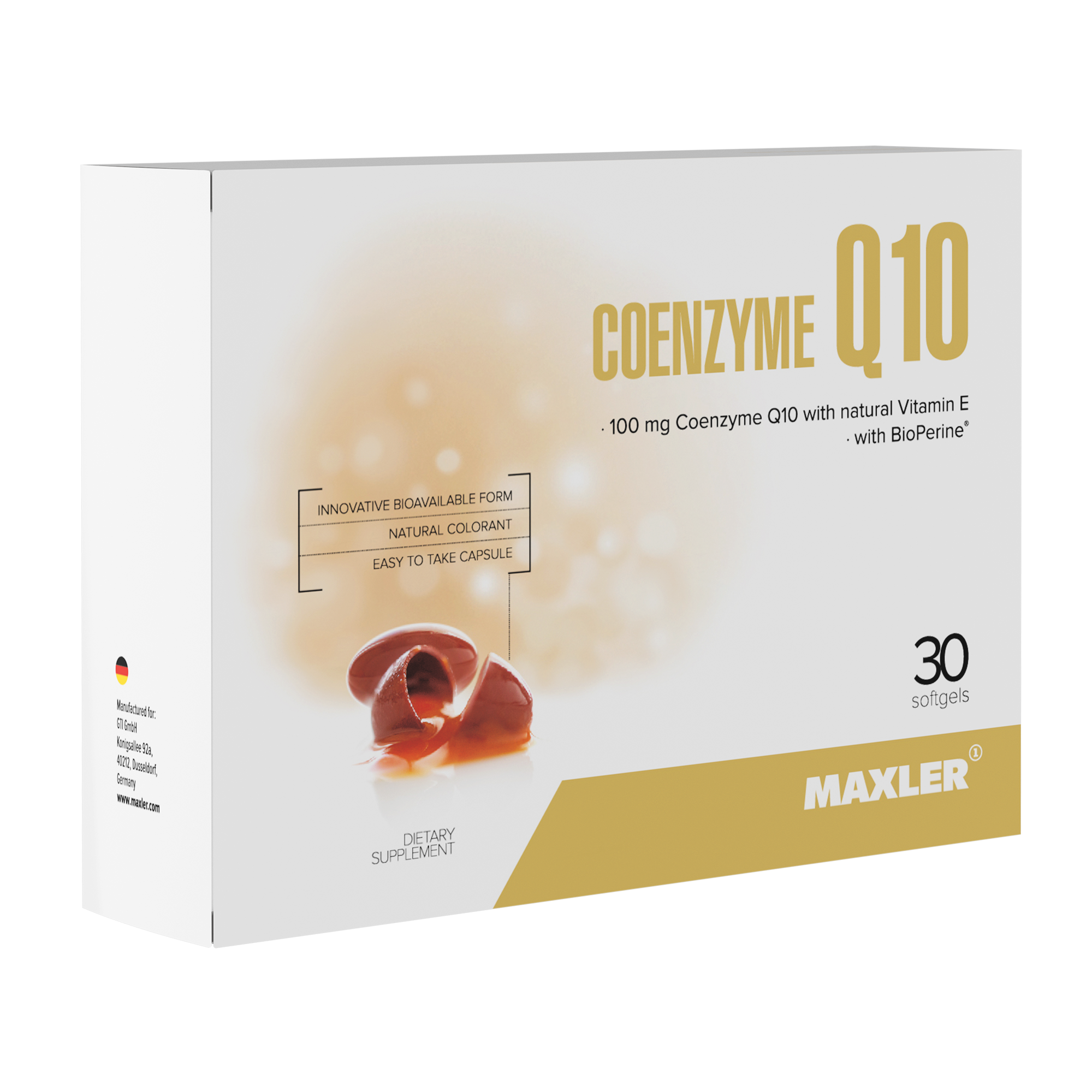 Коэнзим Maxler Coenzyme Q10 (with BioPerine) 30 caps box