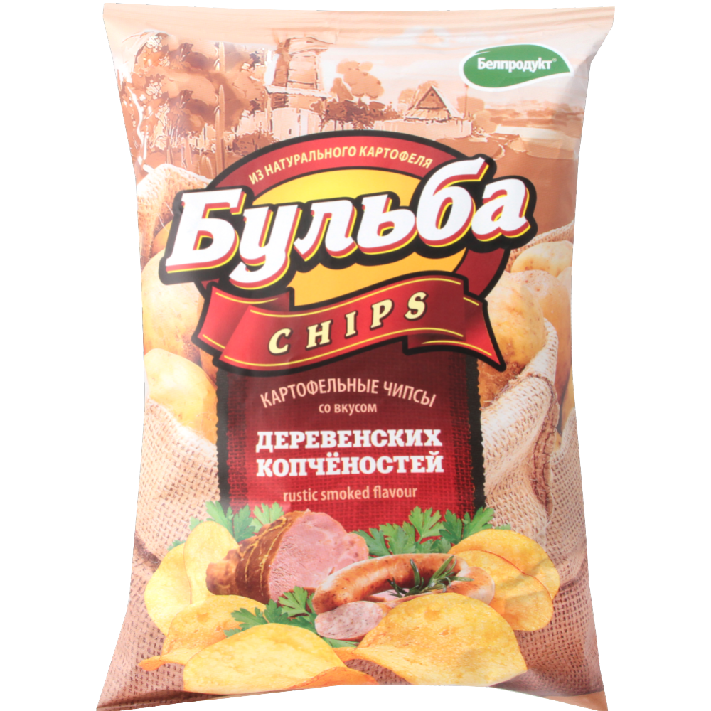Чипсы картофельные «Бульба Chips» со вкусом деревенских копчёностей 75 г #0