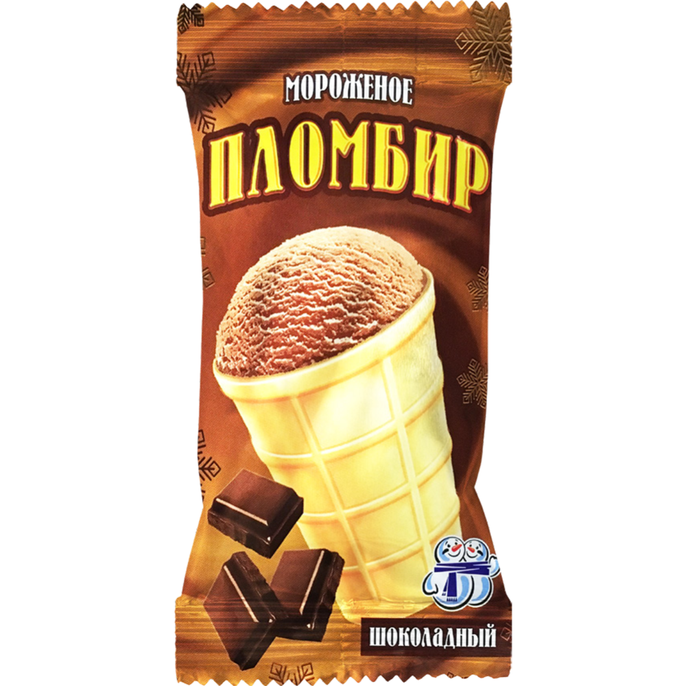 Мороженое шоколадное, в вафельном стаканчике, 80 г #0