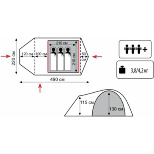 Туристическая палатка «Tramp» Lite Twister 3 V2 2022, TLT-024