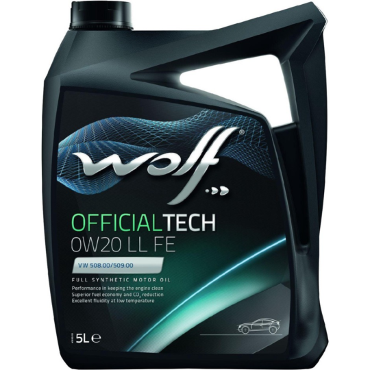 Масло моторное «Wolf» OfficialTech, 0W-20 LL FE, 65621/5, 5 л