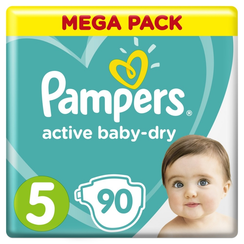 Pampers  Active Baby-Dry 5  Junior  11-16 кг  подгузники, Россия, 90 шт    { 14643 }