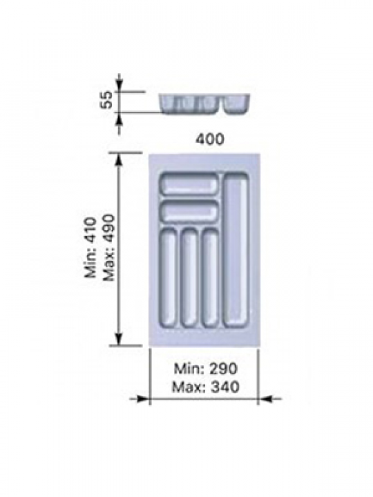 Лоток для столовых приборов Starax S-2283-W (400мм, белый)