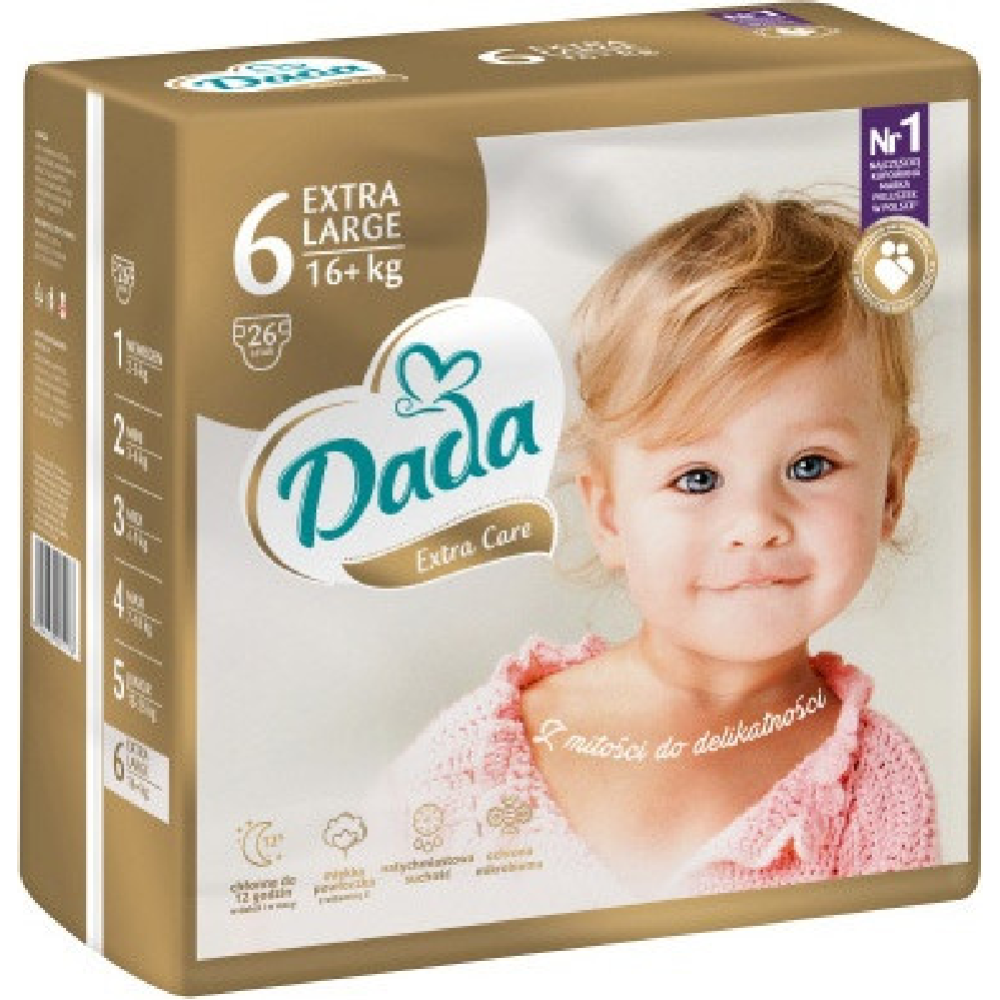 Подгузники детские «Dada» Extra Care, размер Extra Large 6, 16+ кг, 26 шт