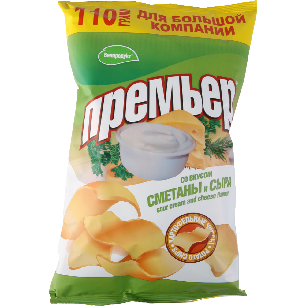 Чипсы кар­то­фель­ные «Пре­мьер» сме­та­на и сыр, 110 г