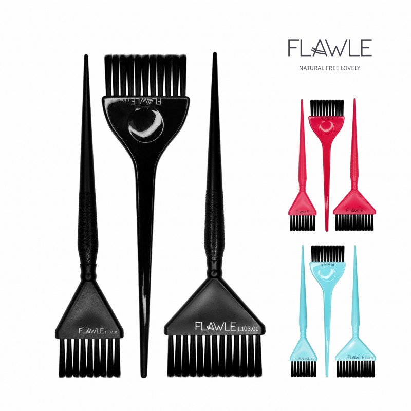 Набор кистей для окрашивания FLAWLE (Black / Blue / Pink) 1.501.01