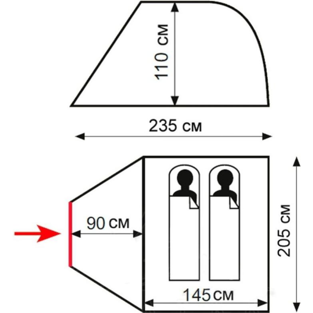 Туристическая палатка «Totem» Summer 2 Plus V2 2022, TTT-030