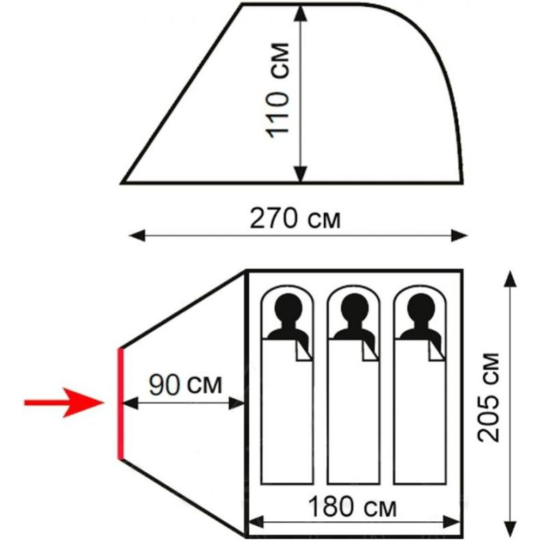 Туристическая палатка «Totem» Summer 3 Plus V2 2022, TTT-031