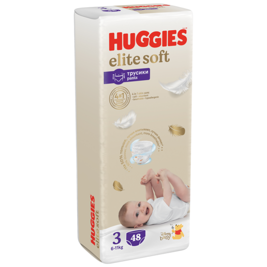 Подгузники-трусики детские «Huggies» Elite Soft, размер 3, 6-11 кг, 48 шт