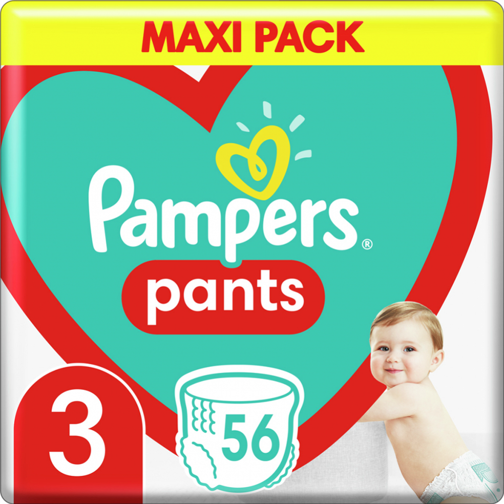 Картинка товара Подгузники-трусики детские «Pampers» Pants, размер 3, 6-11 кг, 56 шт