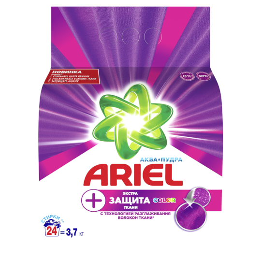 Стиральныq порошок «Ariel» Экстра защита ткани Color, 3.7 кг