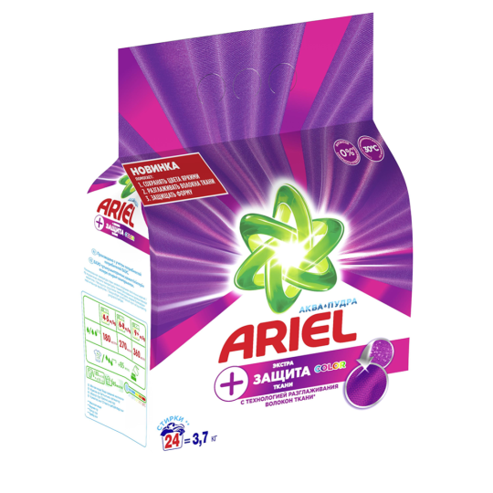 Стиральныq порошок «Ariel» Экстра защита ткани Color, 3.7 кг