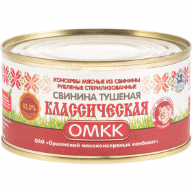 Кон­сер­вы мясные «ОМКК» Сви­ни­на клас­си­че­ская, ту­ше­ная, 325 г