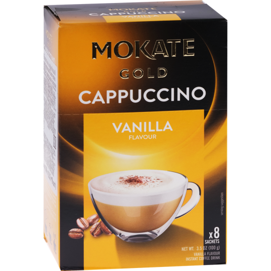 Уп. Кофейный напиток растворимый «Mokate Gold» Cappuccino Vanilla, 8 х 12.5 г