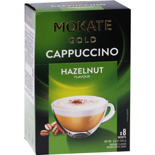 Уп. Кофейный напиток растворимый «Mokate Gold» Cappuccino Hazelnut, 8 х 12.5 г