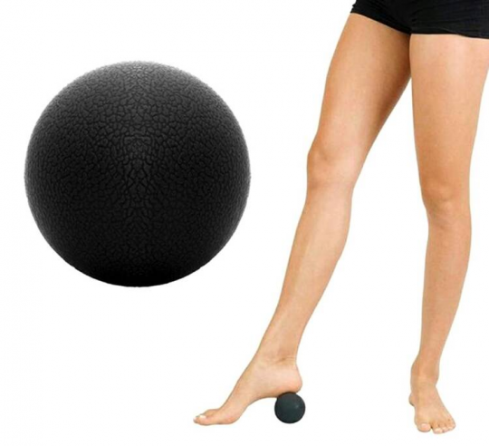 Мяч массажный для восстановления мышц 6 см черный SIPL