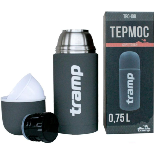 Термос «Tramp» Soft Touch, серый, TRC-108ср, 750 мл