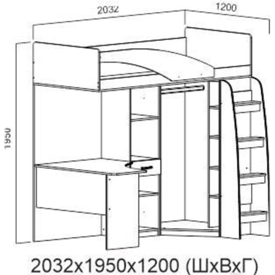 Кровать «SV-мебель» Город Ж 90x200 комбинированная, ясень шимо темный/ясень шимо светлый