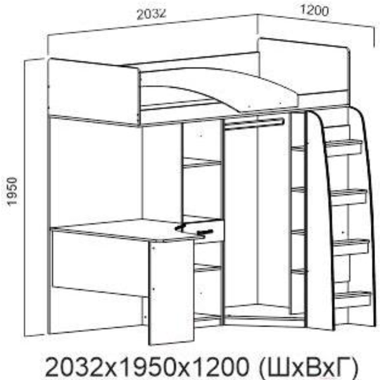 Кровать «SV-мебель» Город Ж 90x200 комбинированная, ясень шимо темный/ясень шимо светлый