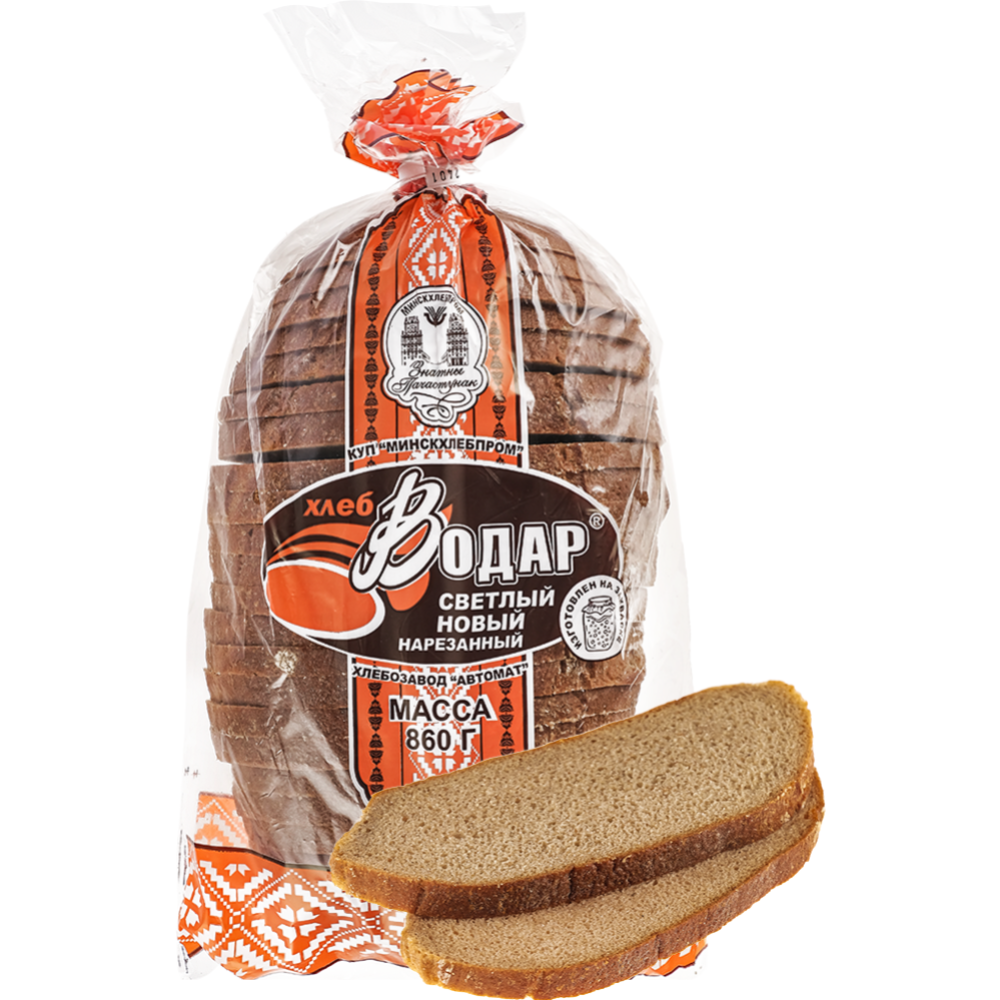 Хлеб «Во­дар» свет­лый, на­ре­зан­ный, новый, 860 г