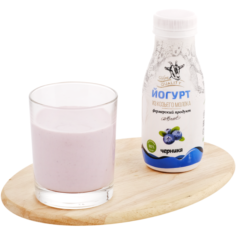 Йогурт из козьего молока «Крестьянское фермерское хозяйство Дак» с черникой 3.0 - 4.5%, 250 г #0