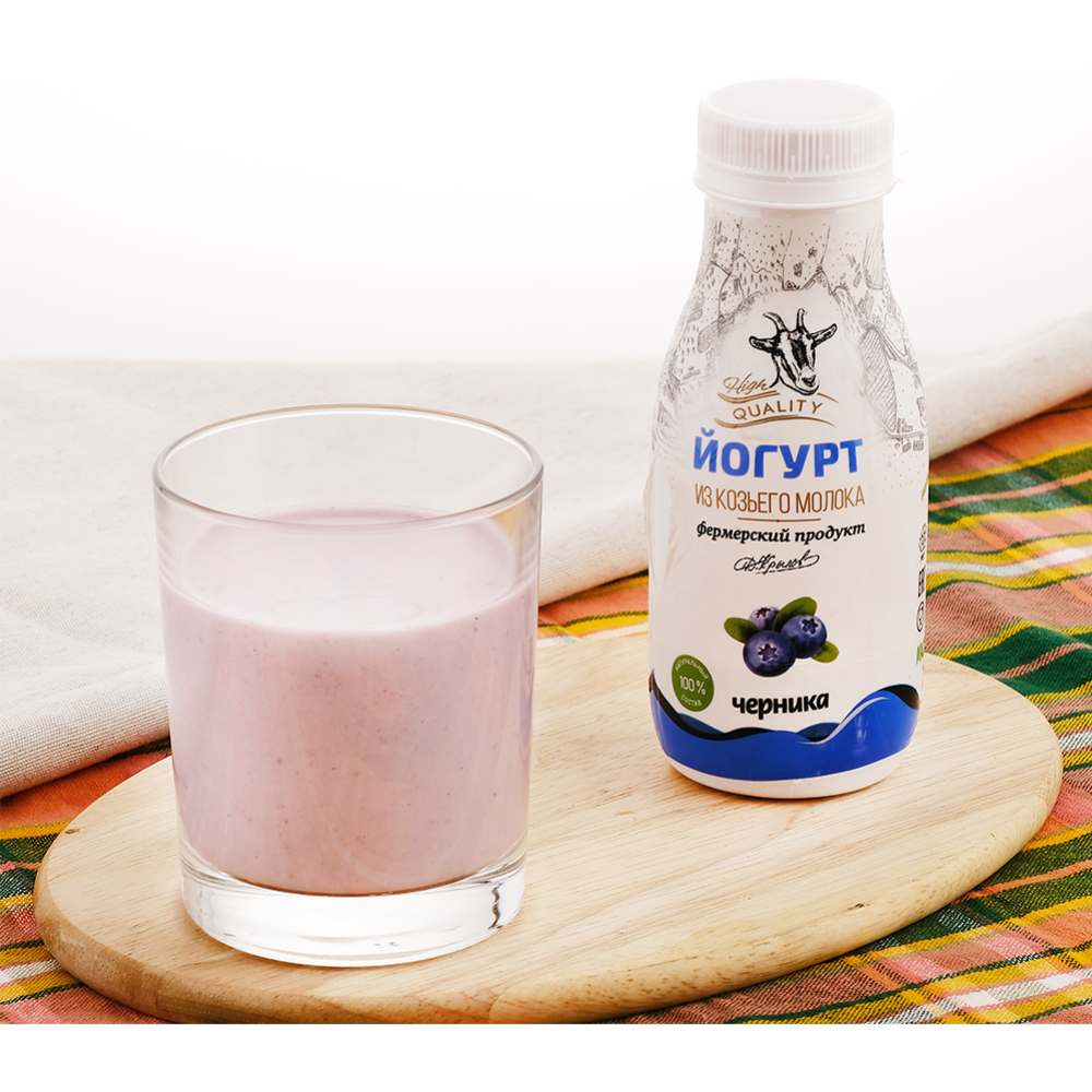 Йогурт из козьего молока «Крестьянское фермерское хозяйство Дак» с черникой 3.0 - 4.5%, 250 г #1