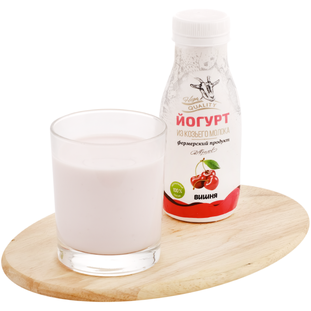 Йогурт из ко­зье­го молока «Кре­стьян­ское фер­мер­ское хо­зяй­ство Дак» с виш­нё­вым ва­ре­ньем 3.0-4.5%, 250 г
