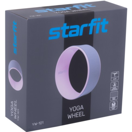 Колесо для йоги «Starfit» YW-101, серо-розовый, 32 см