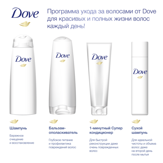 Шампунь для волос «Dove» восстановление, 200 мл